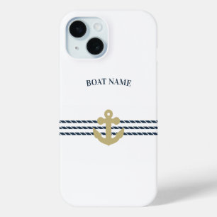 Coque Pour iPhone 15 Ancre nautique, Corde