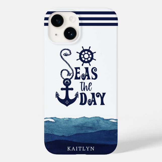 Coques Case-Mate iPhone Ancre nautique LA JOURNÉE AQUATIQUE Vagues Marine (Verso)