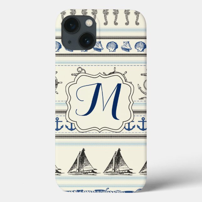 Coques Case-Mate iPhone Ancre nautique Monogramme IPAD Air Case (Verso)