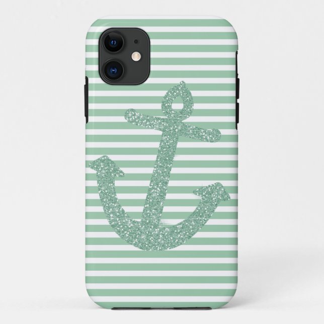 Coques Case-Mate iPhone Ancre Parties scintillant Girly Mint (Dos)
