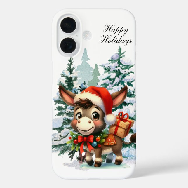 Coques Case-Mate iPhone âne de vacances de Noël festif (Verso)