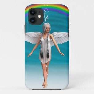 Coques Pour iPhone Ange blanc sous l'arc-en-ciel