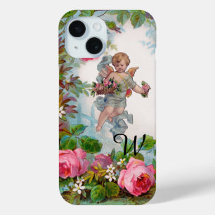 COQUE POUR iPhone 15 ANGE DÉMONIAQUE CUEILLANT DES ROSES ET DES FLEURS
