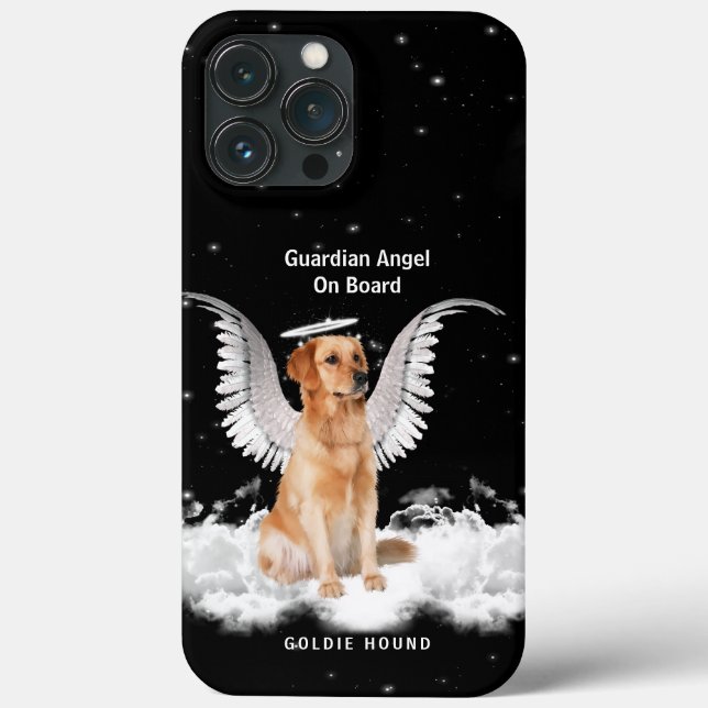 Coques Case-Mate iPhone Ange d'or rétriever avec ailes et halo (Verso)
