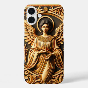 Coques iPhone 16 Plus ange en bois magnifique fait par l'IA