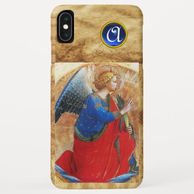 COQUES Case-Mate iPhone ANGE EN ROUGE OR ET MONOGRAMME BLEU (Dos)