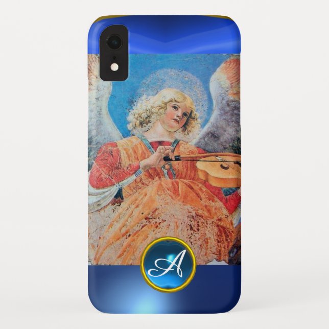Coques Case-Mate iPhone ANGE MUSICAL, Sapphire Bleu Monogramme (Dos)