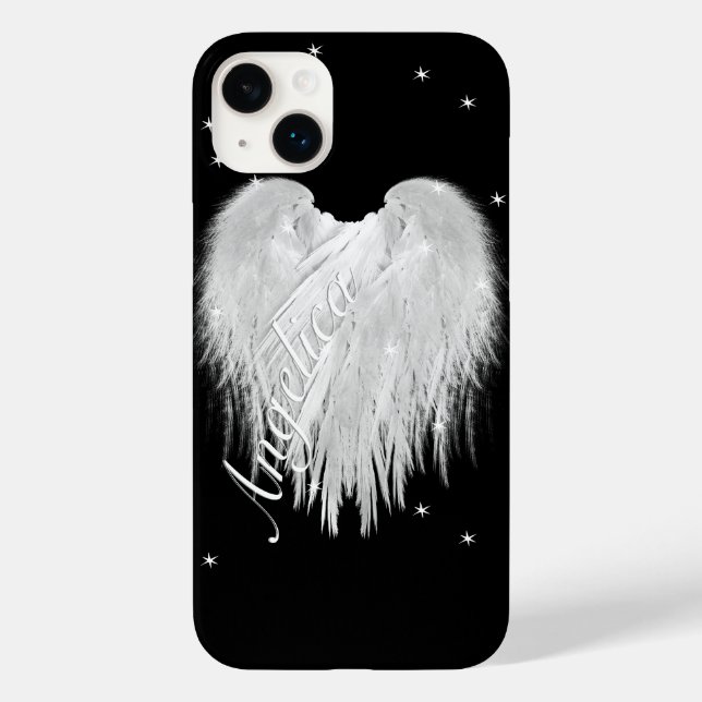 Coques Case-Mate iPhone ANGEL AILES Coeur noir étoile nuit (Verso)