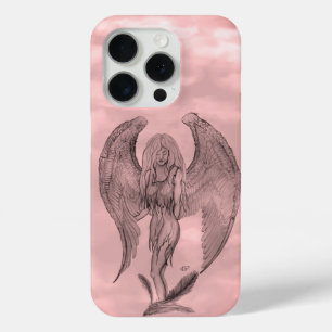 Coque iPhone 15 Pro Angel en style tatouage