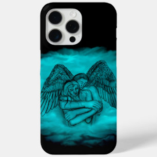 Coque iPhone 15 Pro Max Angel Eros en amour dans le design noir et vert
