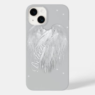 Coque Pour iPhone 14 ANGEL WINGS 'Croire' Coeur magique
