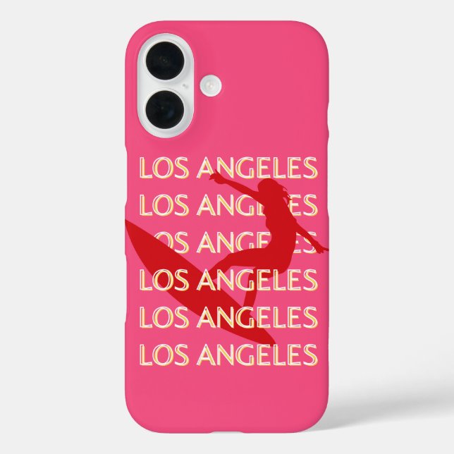 Coques Case-Mate iPhone Angeles Travel Art, Californie, Travel Art, rose (Verso)