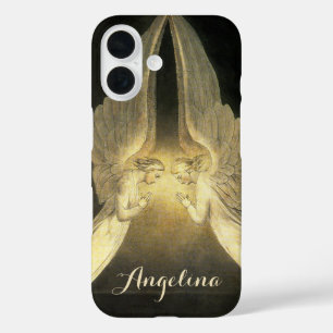 Coque Pour iPhone 16 Anges anciens planant au-dessus de Jésus-Christ