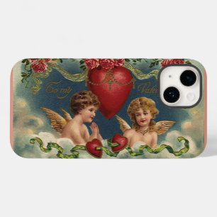 Coque Pour iPhone 14 Anges de la Saint-Valentin victorienne vintage au 