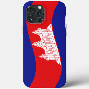 iPhone 13 Pro Max Coque Angkor Vat Drapeau Cambodgien Vague