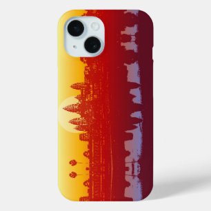 Coque Pour iPhone 15 Angkor Wat Sunset Silhouette moderne Art Sunrise