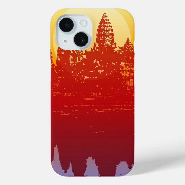 Coques Case-Mate iPhone Angkor Wat Sunset Silhouette moderne Art Sunrise (Verso)