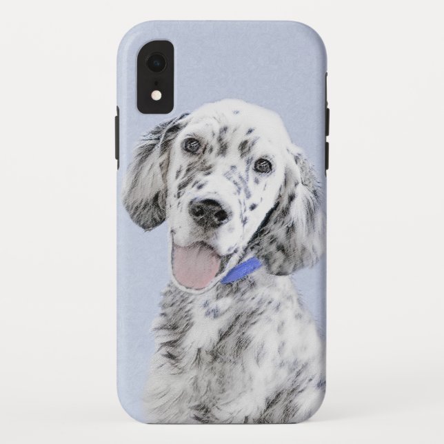 Coques Case-Mate iPhone Anglais Setter Blue Belton Peinture Chien Art (Dos)