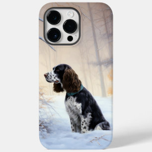 Coque Pour Pour iPhone 14 Pro Max Anglais Springer Spaniel Laissez-le neiger Noël
