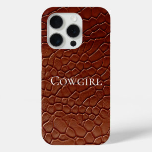 Coque iPhone 15 Pro Animal Brown en cuir de l'Ouest