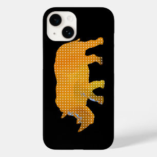 Coque Pour iPhone 14 animal rhino à points blancs