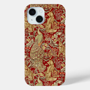 COQUE POUR iPhone 15 ANIMAUX FORESTIERS, FOX, PEACOCK, LIT EN FLORAL RO