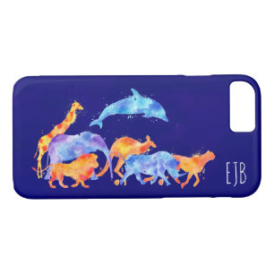 Etui iPhone Case-Mate Animaux sauvages exécutant un monogramme d'aquarel