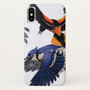 Case-Mate iPhone Case Animaux sauvages vintages Oiseaux, Jays Bleus Vola