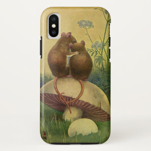 Coque iPhone X Animaux vintage, amour et romance Souris des champ