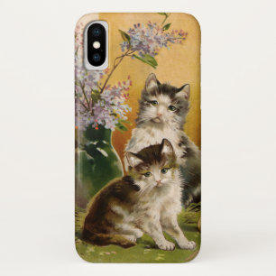 Case-Mate iPhone Case Animaux vintage, chats victoriens mignons et fleur
