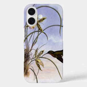 Coques iPhone 16 Animaux Vintage, Fleurs d'Orchidées Oiseaux Colibr