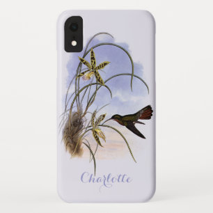 Coque Case-Mate Pour iPhone Animaux vintages, Fleurs d'orchidées d'oiseaux col