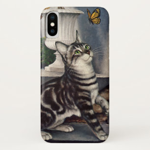Etui iPhone Case-Mate Animaux vintages, mignon Tabby Cat papillon