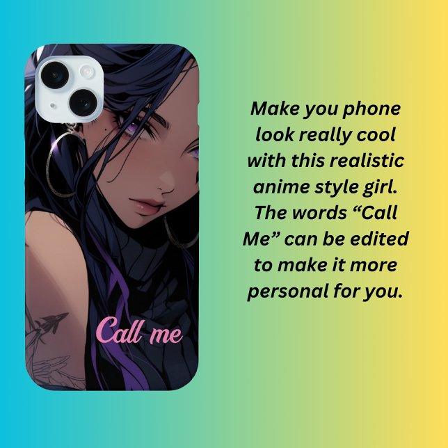 Coques Case-Mate iPhone Anime fille, appelle-moi (Créateur téléchargé)