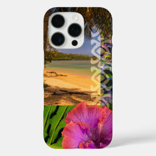 Coques iPhone 16 Pro Anini Beach, Kauai Hawaiian Collage 