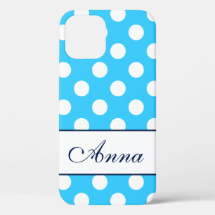Case-Mate iPhone Case Anna - Modèle de votre nom, Big Pois Blue