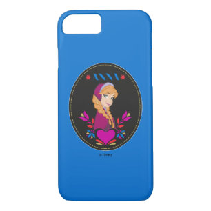 Coques Pour iPhone Anna Portrait en cercle noir