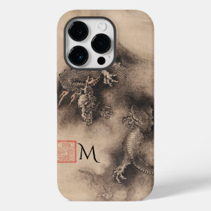 Coque Pour iPhone 14 Pro Année Dragon Signe chinois Zodiaque Monogramme Iph