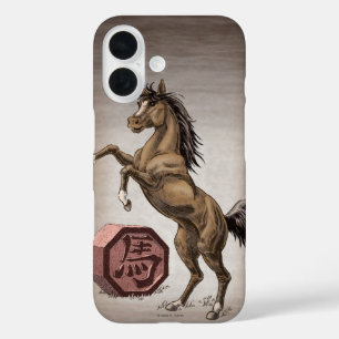 Coque Pour iPhone 16 Année du Cheval chinois Zodiac Animal Art iPhone