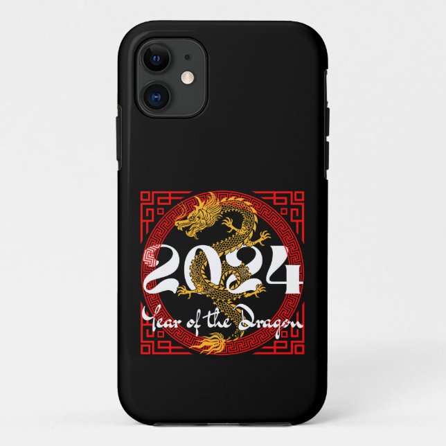 Coques Case-Mate iPhone Année du Dragon 2024 zodiaque chinois (Dos)