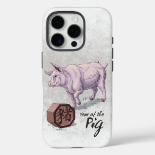 Coques iPhone 16 Pro Année du porc (sanglier) Zodiaque chinois