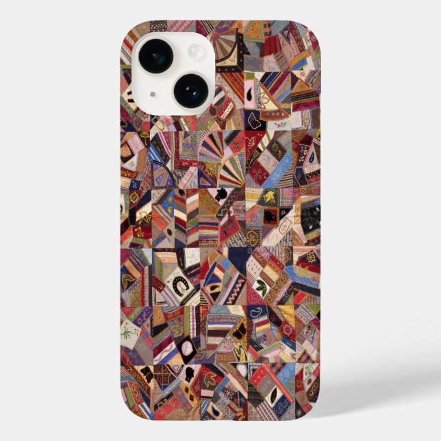 Coques Case-Mate iPhone Antique Crazy Quilt Motif - Folk Art Quilt (Verso)