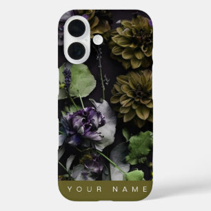 Coque Pour iPhone 16 Antique en fleur foncée
