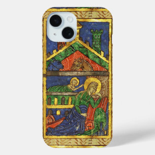 COQUE POUR iPhone 15 ANTIQUE NATIVITÉ CHRISTMAS PARCHEMENT