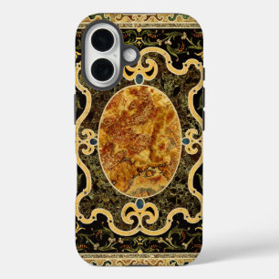 Coque Pour iPhone 16 Antique Ornementale Italien Motif en pierre