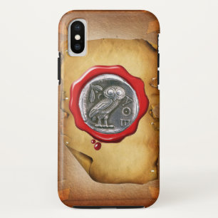 Coque Case-Mate Pour iPhone ANTIQUE OWL SILVER RED WAX SEAL parchemin