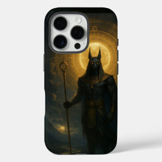 Coques iPhone 16 Pro Anubis dans l'ombre - Deité égyptienne protectrice