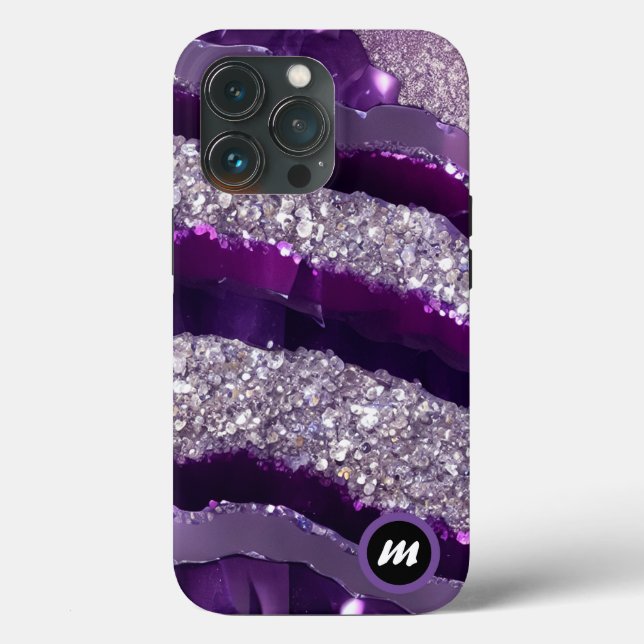 Coques Case-Mate iPhone *~* AP66 Glam QR Lavende Purple Silver Parties sci (Verso)