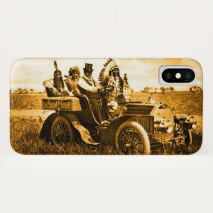 ETUI iPhone Case-Mate APACHES ET GERONIMO CONDUISANT UNE VOITURE À MOTEU