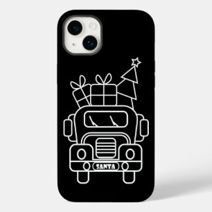 Coque Pour iPhone 14 Plus Aperçu camion de Noël Père Noël voiture vue avant